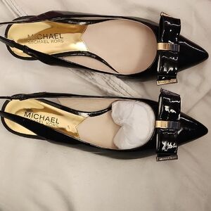 Michael Kors Black Patent Leather Slingback Heels